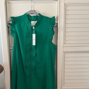Lilly Pulitzer Green Ruffle Midi Dress